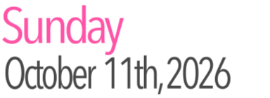 Sunday Activities October 11th, 2026