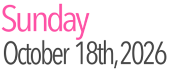 Sunday Activities October 18th, 2026