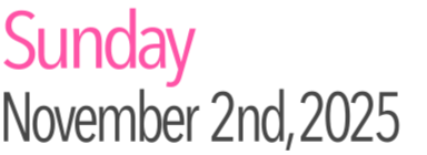 Sunday Activities November 2nd, 2025