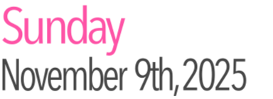 Sunday Activities November 9th, 2025