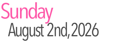 Sunday Activities August 2nd, 2026