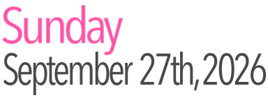 Sunday Activities September 27th, 2026